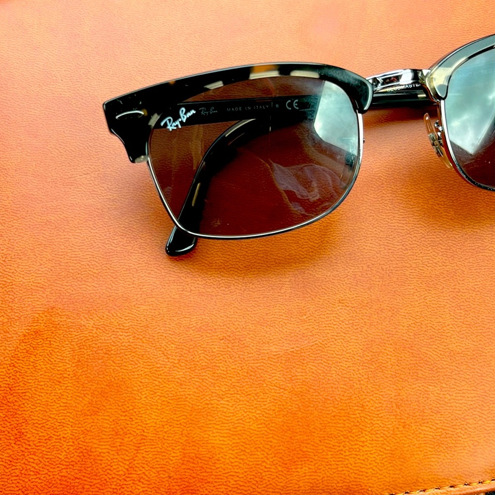 TORTOISE-SILVER BROWLINE RETRO-VINTAGE SQUARE POLARIZED SUNGLASSES w GRAY LENSES